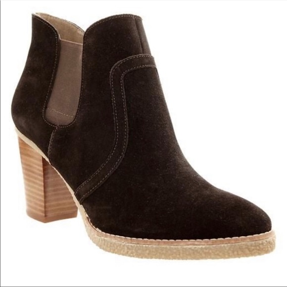 GAP Shoes - Gap Chelsea Brown Suede Heeled Ankle Boots.